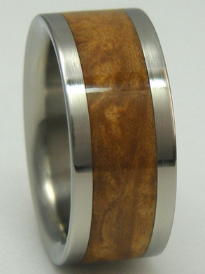 Titanium Ring SUGAR GUM WOOD Wedding Band Mens or Ladies Wooden Bands Available sizes 4-17