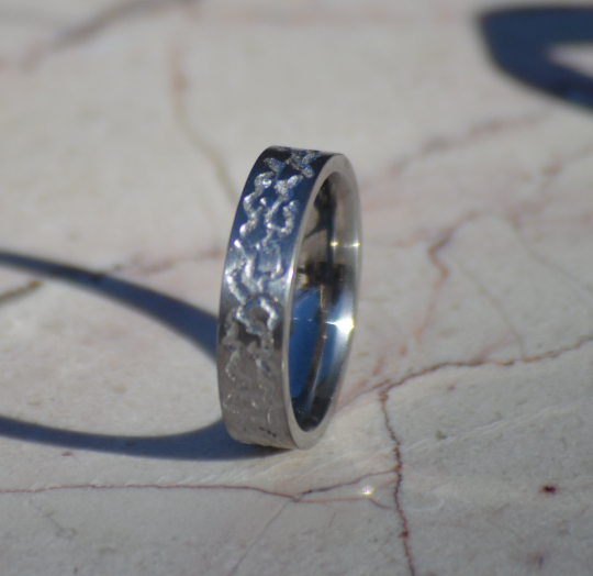 Titanium Wedding Band Comfort Fit Ring 3 4 and 5mm Pipe Cut Textured Smooth Finish Polish Men/Womens Sz 5 6 7 8 9 10 11 12 13 14 - Half Size