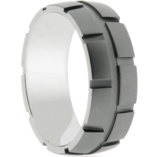 Titanium 8MM Ring Wedding Band Textured Carved Design Unique Band FREE gift Box Size 5 to 13