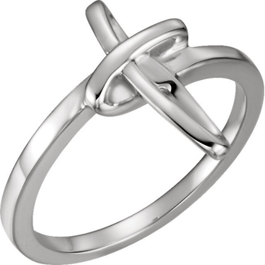 Religious Jewelry Ladies Cross Ring 14kt White or Yellow Gold Cross Ring Size 3 4 5 6 7 8 9 Plus Half and 1/4 Sizes