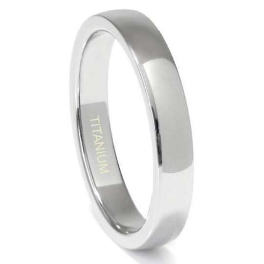 Titanium Wedding Band Dome Classic Design 3mm 4mm or 5mm Widths Comfort Fit Polished Men/Womens Sz 5 6 7 8 9 10 11 12 13 14 15 and 1/2 Sizes