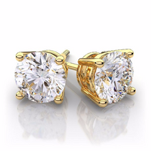Diamond Earring Studs in 14kt Yellow or 14kt White Gold Gold Baskets for Pierced Ears Natural Genuine Diamonds 0.83pts Total Carat Weight