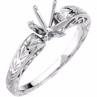 Round Brilliant Cut Diamond Solitaire 14kt White Gold Engagement Ring & Wedding Band 0.41pts I Color SI1 Clarity Size 3 - 9 and 1/4 sizes