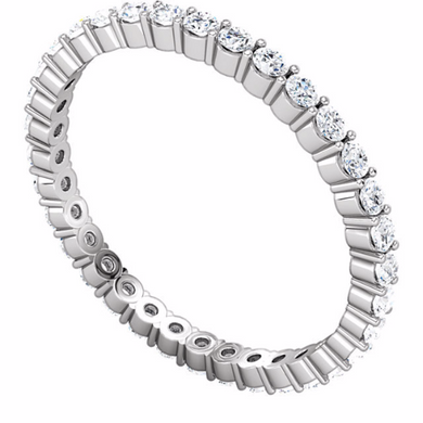 Eternity Ring 14kt White Gold Round Genuine Diamonds Anniversary Ring 0.50pts Size 3 4 5 6 7 8 9 Plus Half Sizes