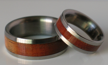 TITIANIUM KOA WOOD Wedding Bands His and Hers Hawaiian Wooden Ring Set Commitment Rings