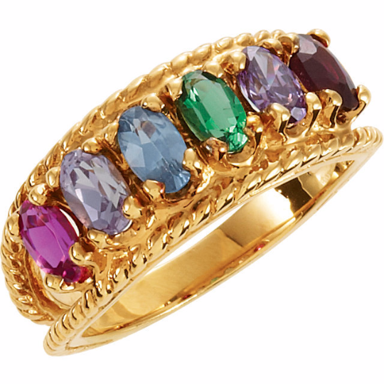 Garnet and aquamarine mothers ring online