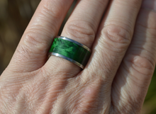 Green Maple Burl Wood Ring Pure Tungsten Wood Ring 10mm Mens or Ladies Wedding Bands Size 4 thrue 20 and in 1/4 Sizes