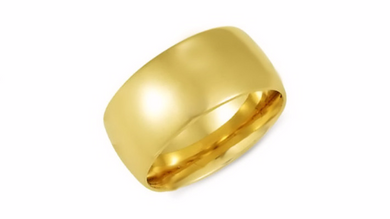 14kt Yellow Gold Wedding Band 10mm Dome