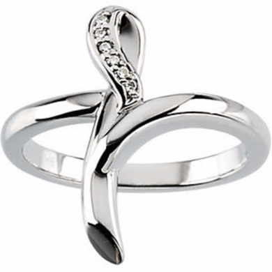 Diamond Cross Ring in 14kt White Gold or 14kt Yellow Gold
