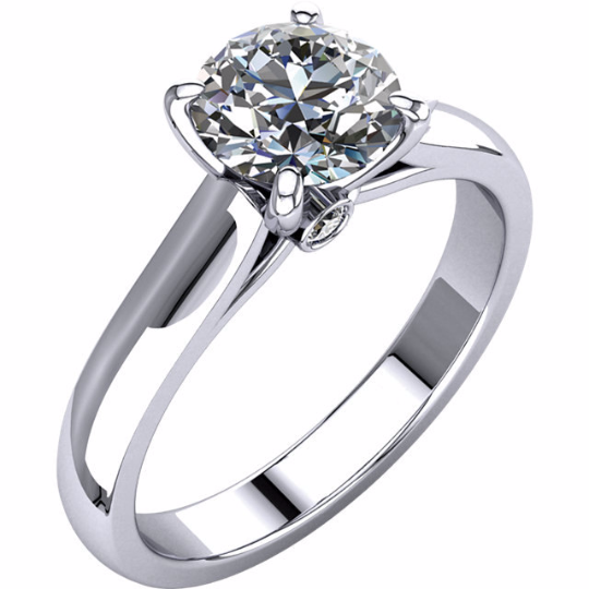 Round Diamond Solitaire 14kt White or Yellow Gold 0.50cts in Diamonds Available Sizes 3 - 9 and 1/4 sizes
