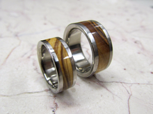 Exotic Wood Bands Pure Tungsten and Titanium Exotic Bethlehem Olive Wood His and Hers HandCrafted WEDDING Bands Any Size 4-17 & 1/4 sizes