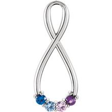 Infinity Necklace 14kt White Gold Pendant  Four Stones 3.0mm Stones Choose any Gemstone Preffered