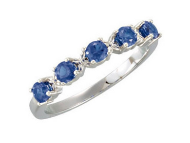 Mothers Ring Design 14kt White Gold Five 3mm Stones any Combination of Gemstones you Preffer Size 3 4 5 6 7 8 9 Plus Half Sizes