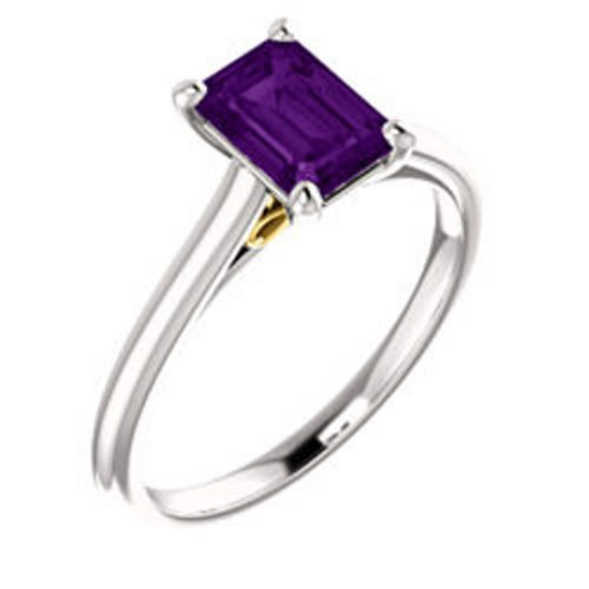 Amethyst Ring in 14kt White Gold & 14kt Yellow Gold