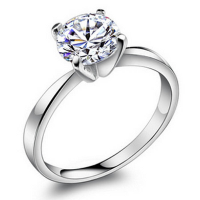 14kt White Gold & Silver Solitaire 1ct Round CZ