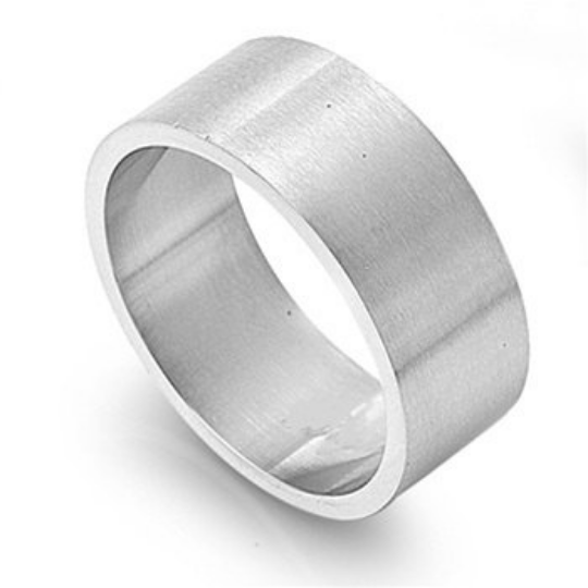 Sterling Silver Wedding Band 925 Satin Finish 10mm Custom Made Ring Wide Pipe Design Size 5 6 7 8 9 10 11 12 13 14 15
