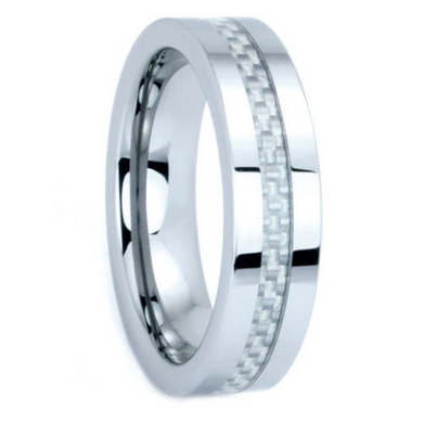 Tungsten Rings Carbon Fiber Inlay Wedding Bands 6mm Wide Comfort Fit Size 5 to 15 + Half Sizes