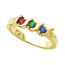 Mothers Ring Design 14kt Yellow Gold Three 2.4mm Stones any Combination of Gemstones you Preffer Size 3 4 5 6 7 8 9 Plus Half Sizes