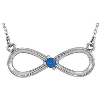 Infinity Necklace 14kt White Gold 17