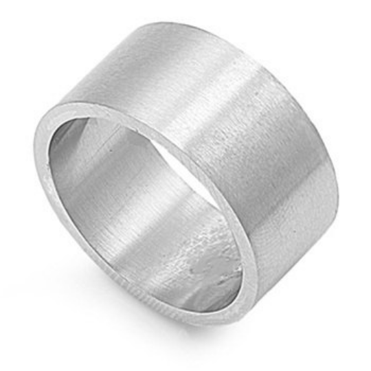 Sterling Silver Wedding Band 925 Satin Finish 12mm Custom Made Ring Wide Pipe Design Size 5 6 7 8 9 10 11 12 13 14 15
