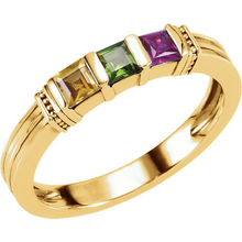 Mothers Birthstone Ring 14kt Yellow Stackable Ring