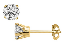 Diamond Earring Studs in 14kt Yellow or 14kt White Gold for Pierced Ears Natural Genuine Diamonds 0.14pts Total Carat Weight