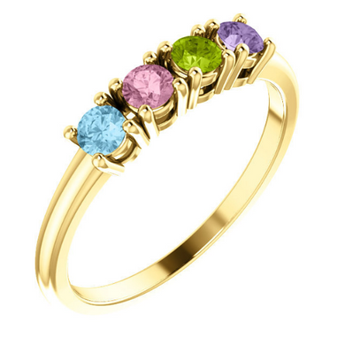 Mothers Ring in 14kt Yellow Gold White Gold or Rose Gold 3mm You Pick the Birthstones that you Need Size 3 4 5 6 7 8 9 Half and  1/4 Sz