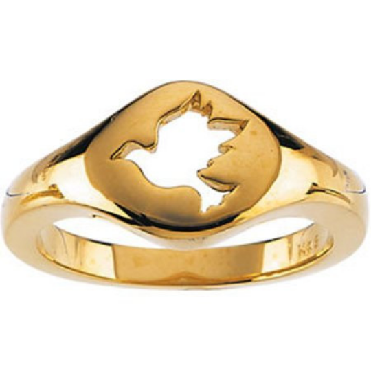 14kt Yellow Gold Dove Design Polished & Satin Finish Size 3 to 9 & 1/4 Sizes