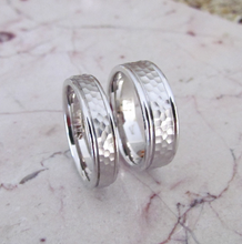 Sterling Silver Wedding Bands 925 His & Hers Hammer Finish Custom Made Rings Designed For You Size 5 6 7 8 9 10 11 12 13 14 15