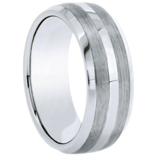 Cobalt Ring 8mm Wedding Band Double Matte Finish Beveled Edges Sizes 6 6.5 7 7.5 8 8.5 9 9.5 10 10.5 11 11.5 12 12.5 13