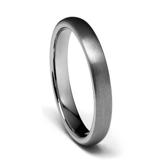 Tungsten Carbide 4MM Matte Dome Wedding Band Ring Comfort Fit Design Size 5 5.5 6 6.5 7 7.5 8 8.5 9 9.5 10 10.5 11 11.5 12 12.5 13 14 15