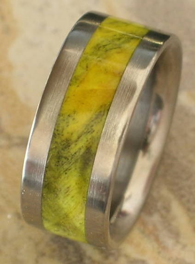 Custom Wood Wedding Band Yellow Maple Burl Comfort Fit Wood Ring Available in sizes 4-18