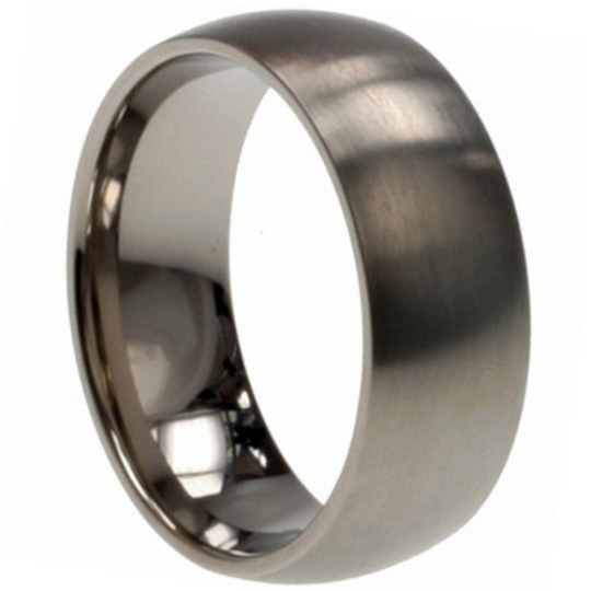 Titanium Wedding Band Comfort Fit Ring 8mm Width Matte Finish Polish Men or Womens Size 8 9 10 11 12 13 14 15 and 1/2 Sizes
