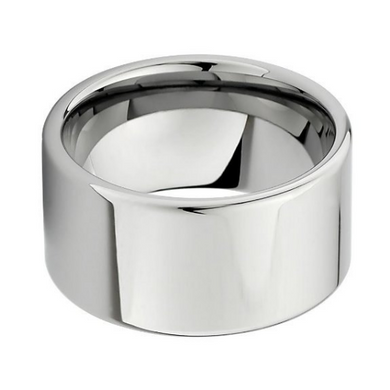 Tungsten Carbide Men's Ring 12mm Flat Polished Design Sizes 8 8.5 9 9.5 10 10.5 11 11.5 12 12.5 13 14 15