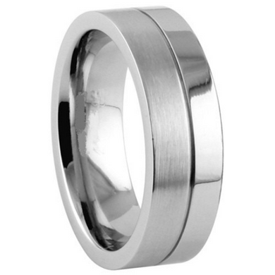 Silver Wedding Band Sterling 925 Polished & Satin Finish 8mm Custom Made Half and Half Size 5 6 7 8 9 10 11 12 13 14 15