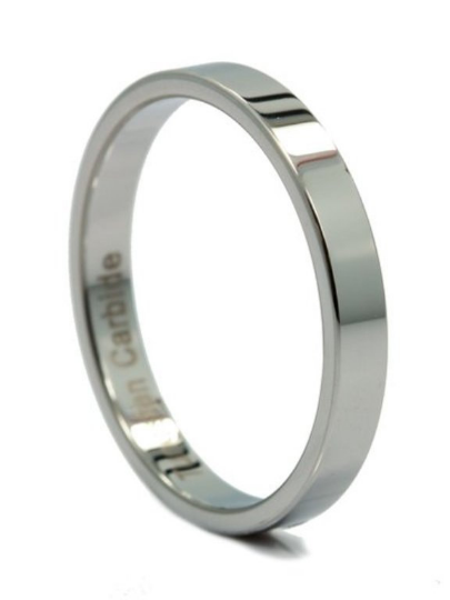 Tungsten Carbide 3MM Pipe Cut Flat Wedding Band Ring Comfort Fit Design Sizes 4 4.5 5 5.5 6 6.5 7 7.5 8 8.5 9 9.5 10 10.5 11 11.5 12