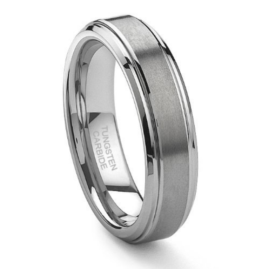 Tungsten Carbide Satin Men's or Women's Wedding Band 6mm Width Ring Comfort Fit Size 11-13