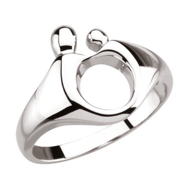 Mother and Child Ring 14kt White Gold or 14kt Yellow Gold Size 3 4 5 6 7 8 9 Plus Half Sizes