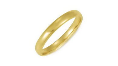 14kt Yellow Gold Wedding Band 3mm Half Dome High Polish Design Custom Made Size 4 5 6 7 8 9 & in 1/4 Size increments