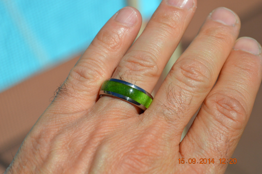 Titanium Wood Ring Green Peridot Box Elder Burl Wooden Band Mens or Ladies Wedding Ring Bands Available sizes 4-18 Rings 1/4 & 1/2 Sizes