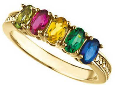 Mothers Ring 14k yellow Gold 5.00X3.00mm Oval Stones Emerald Ruby Citrine Peridot Sapphire any Stone Preffered Sz 3 4 5 6 7 8 9 Half Sizes