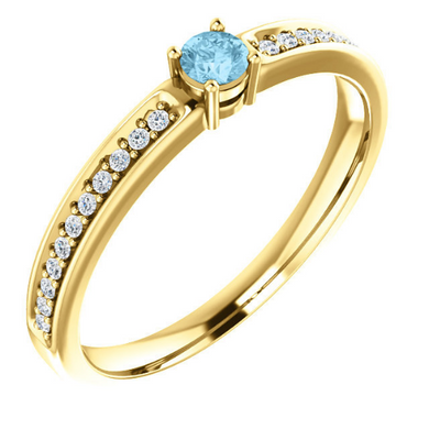 Mothers Ring in 14kt Yellow Gold White Gold or Rose Gold Round Diamonds Blue Topaz any Birthstone You Need Sz 3 4 5 6 7 8 9 Half and  1/4 Sz
