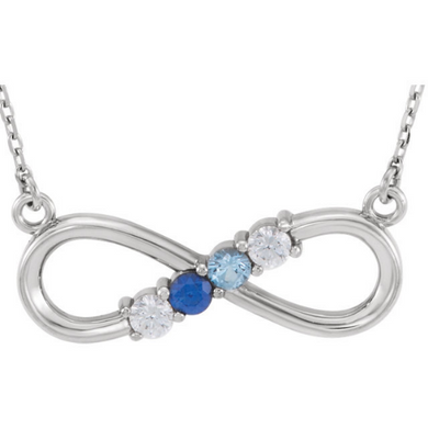 Infinity Necklace 14kt White Gold 16