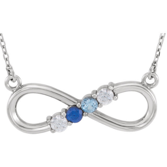 Infinity Necklace 14kt White Gold 16