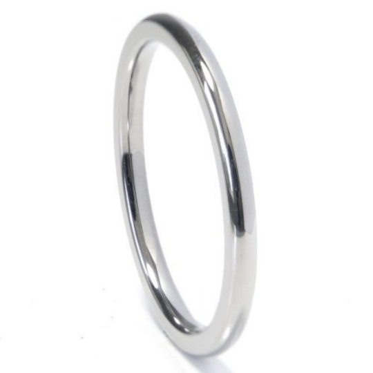 White Gold Wedding Band 2mm in 14kt