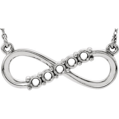 Infinity Necklace 14kt White Gold 16