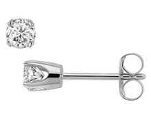Diamond Earring Studs in 14kt Yellow or 14kt White Gold for Pierced Ears Natural Genuine Diamonds 0.14pts Total Carat Weight