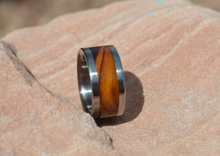 Bethlehem Olive Wood Band Titanium Wood Ring 10mm Mens or Ladies Wedding Bands Custom Size