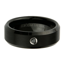 8mm Black Diamond Bezel Cobalt Free Black Tungsten Carbide COMFORT-FIT Wedding Band Ring Men & Women Size 8.5 9.5 10.5 11.5 12