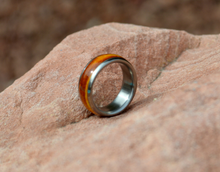 Titanium Wood Ring Golden Maple Burl Wooden Band Mens or Ladies Wedding Ring - Bands Available in Sizes 4-18 Rings